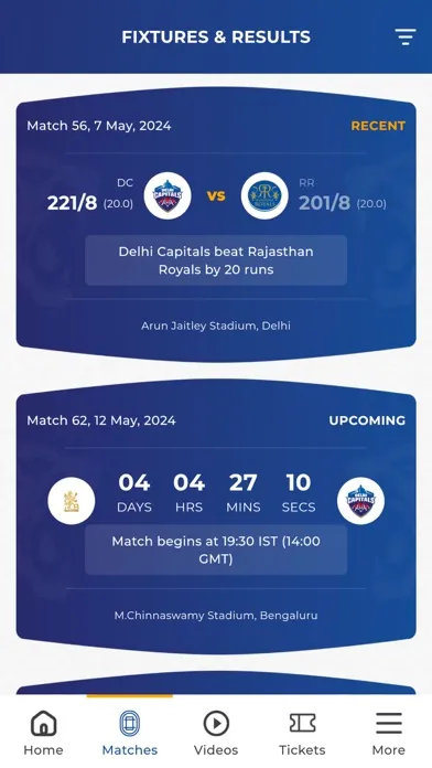 Delhi Capitals Official App Ekran Görüntüleri