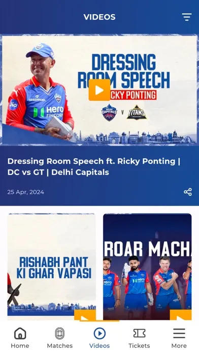 Delhi Capitals Official App Ekran Görüntüleri