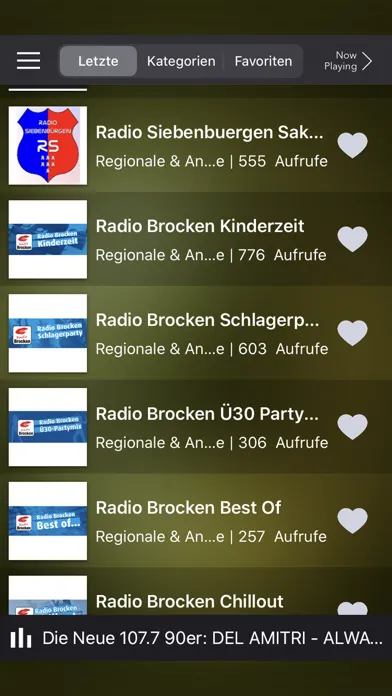 Tangkapan skrin Deutsche Radios - Listen Radio