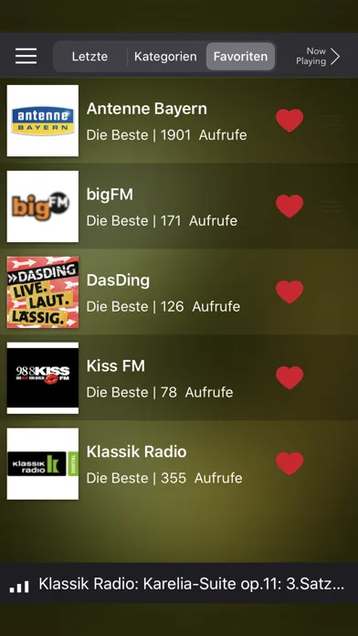 Tangkapan skrin Deutsche Radios - Listen Radio