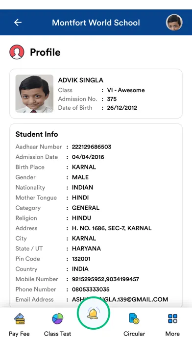 Ảnh chụp màn hình của Montfort World School Karnal