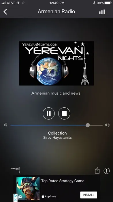 Ảnh chụp màn hình của Yerevan Nights Armenian Radio