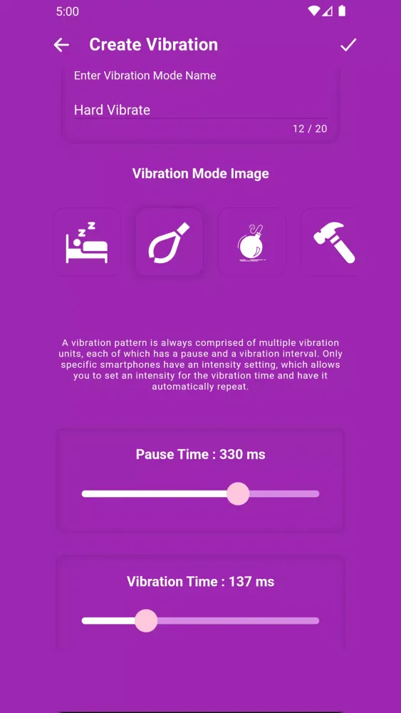Ảnh chụp màn hình của Vibrator
