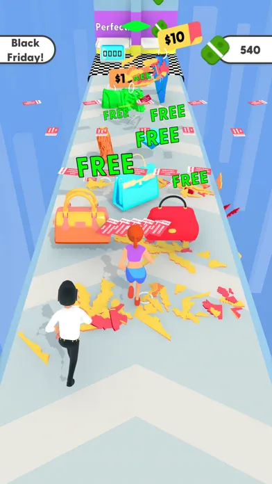 Capturas de tela do Discount Run.
