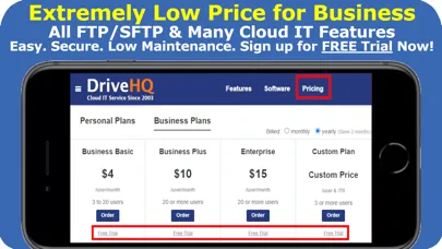 DriveHQ Cloud FTP Server 스크린샷