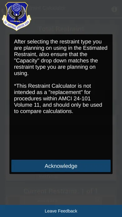 Скриншоты USAF EOS Restraint Calculator