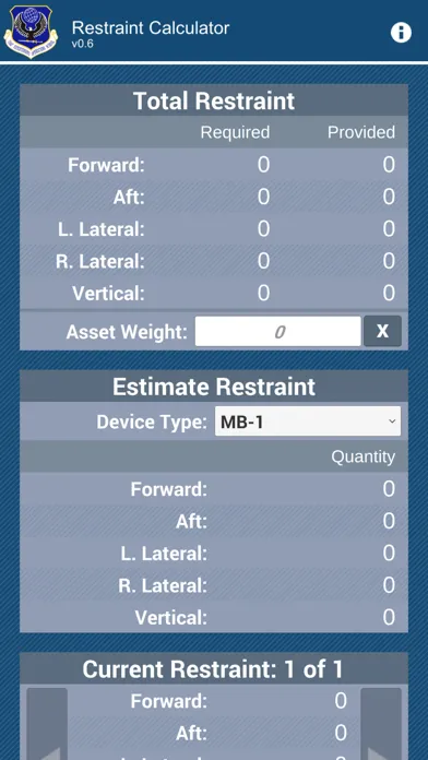 Скриншоты USAF EOS Restraint Calculator