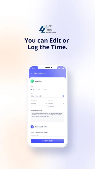 Capturas de pantalla de EEI Timesheet App