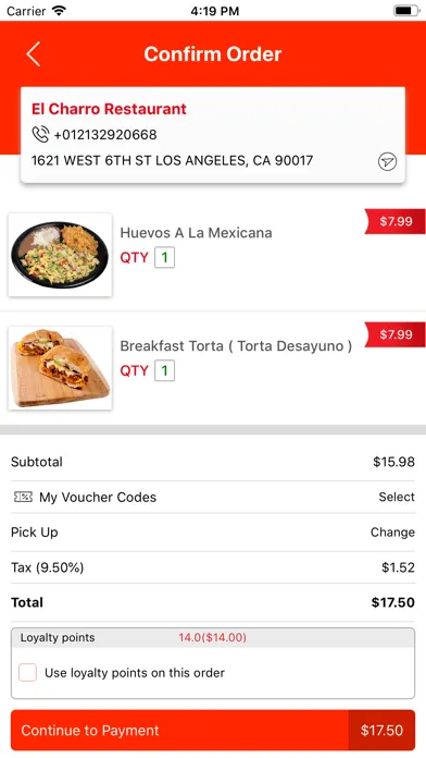 Screenshot di El Charro Mexican Food