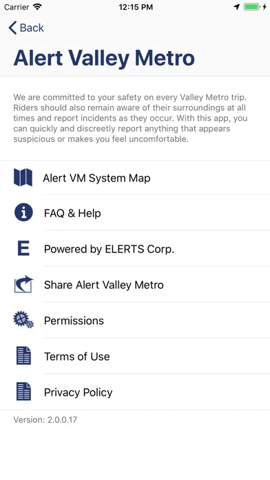 Ảnh chụp màn hình của Alert Valley Metro®