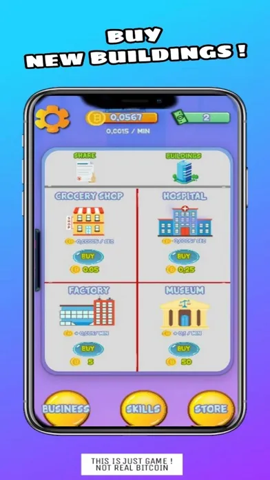 Ảnh chụp màn hình của Bitcoin Miner : Crypto Game