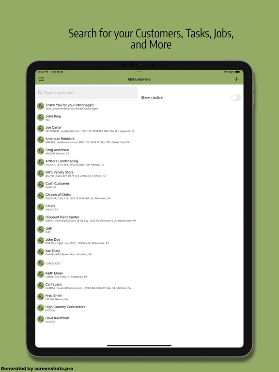 Ảnh chụp màn hình của MyEBMS iPad 