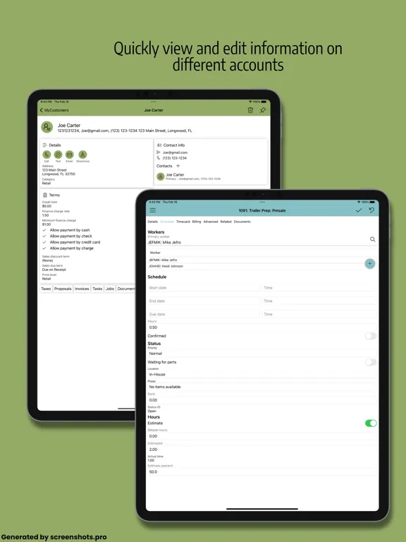 Ảnh chụp màn hình của MyEBMS iPad 
