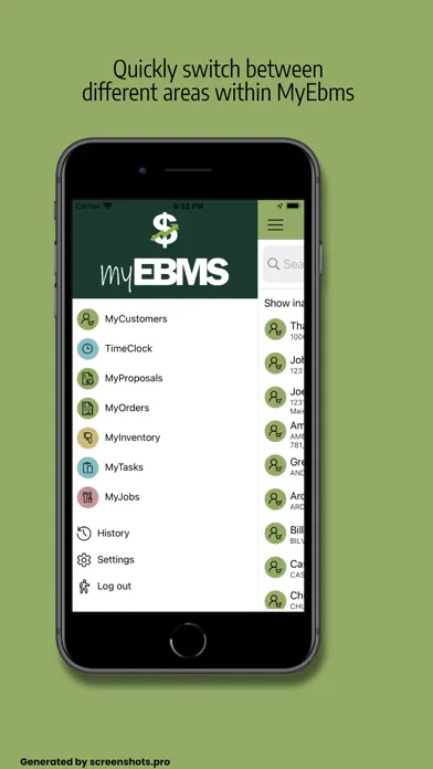 Ảnh chụp màn hình của MyEBMS