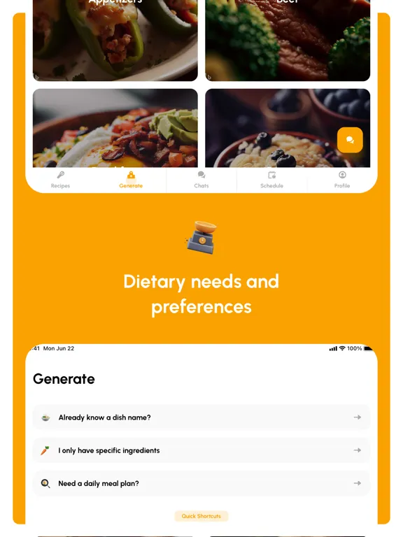 EatAI: Tasty Recipe Suggestion iPad  Screenshots
