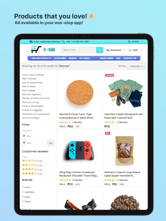 Zrzuty ekranu E-Bili iPad 