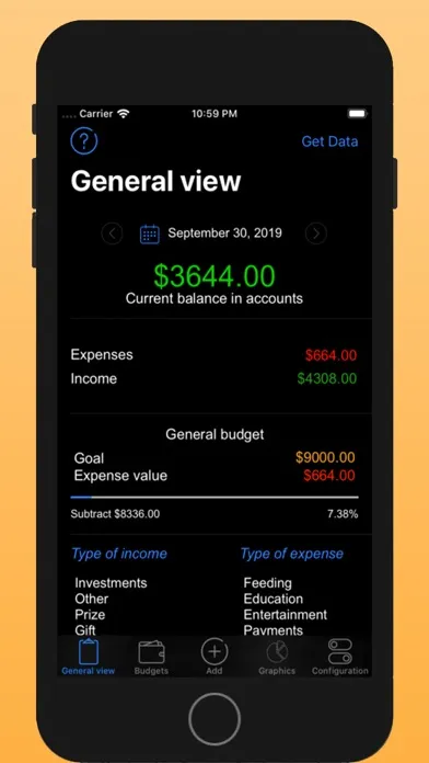 Budget control of expenses Screenshots