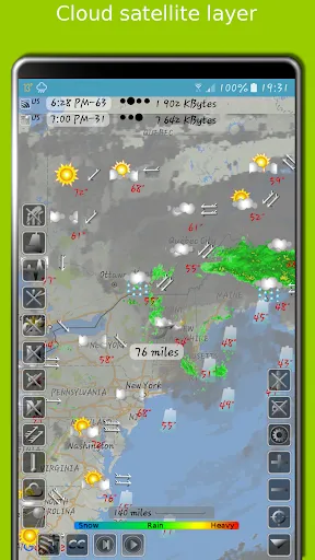 Ảnh chụp màn hình của eMap HDF: weather & earthquake