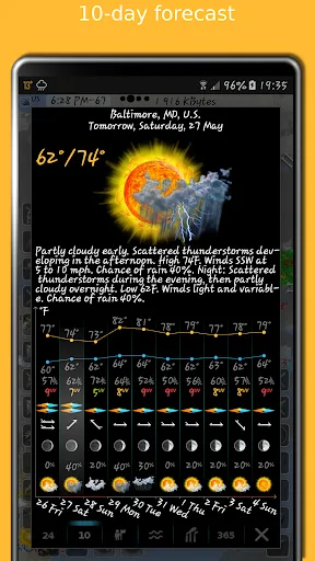 Ảnh chụp màn hình của eMap HDF: weather & earthquake