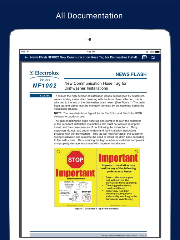 Capturas de pantalla de Electrolux Service Tips iPad 