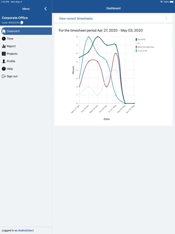 Capturas de pantalla de Mobile MyTimeSheet iPad 