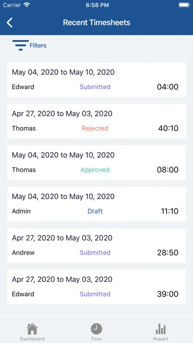 Capturas de pantalla de Mobile MyTimeSheet