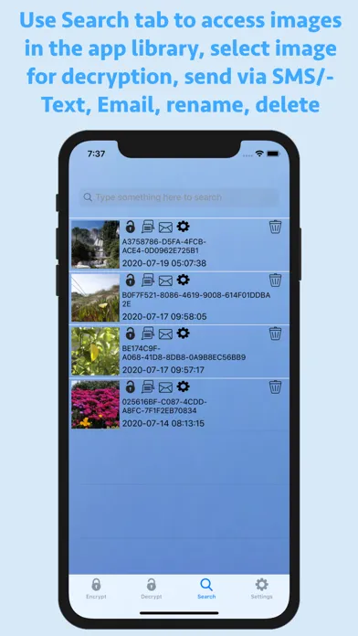 Captures d'écran de EncryptPic Secure Info & Pics