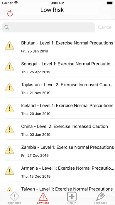 Zrzuty ekranu TravelGard - Travel Warnings