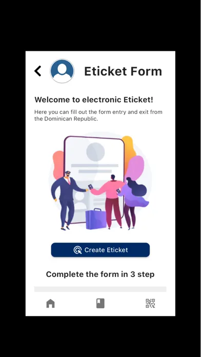 Capturas de tela do eTickets DR