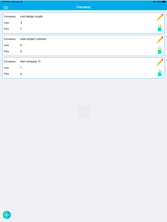 Tangkapan layar Even Project Management iPad 