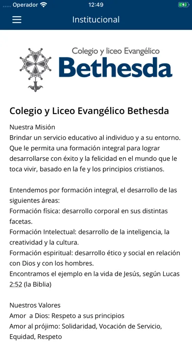 Tangkapan skrin Colegio y Liceo Bethesda
