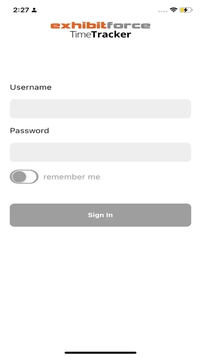 Tangkapan layar TimeTracker by ExhibitForce