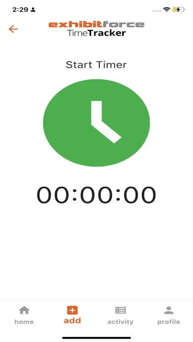 Tangkapan layar TimeTracker by ExhibitForce