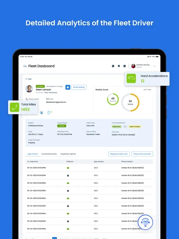 Ezlogz Admin Portal iPad  स्क्रीनशॉट
