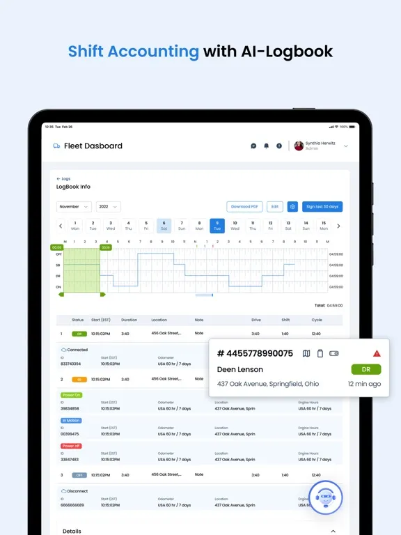 Ezlogz Admin Portal iPad  स्क्रीनशॉट