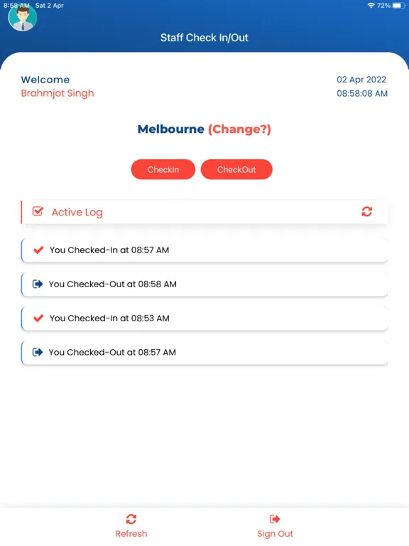 Ezy Signin Staff App iPad  Screenshots