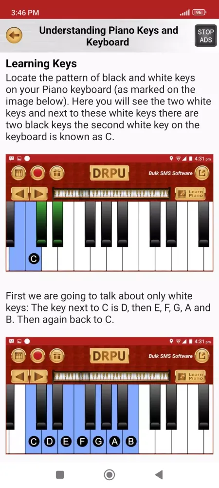 Capturas de tela do Electric Piano Digital Music