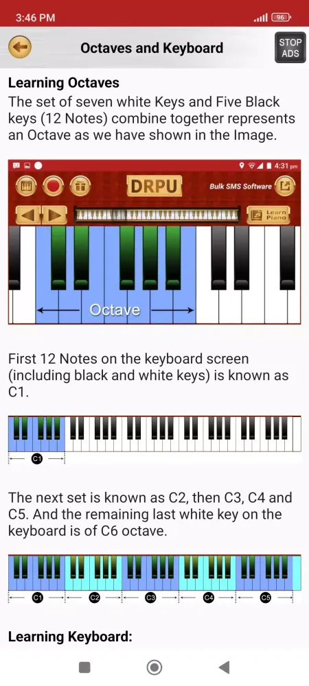 Capturas de tela do Electric Piano Digital Music