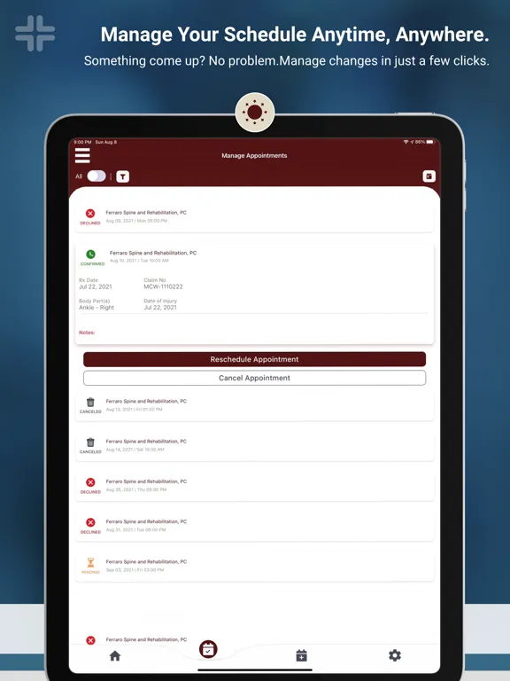 Active Care Scheduling iPad  স্ক্রিনশট
