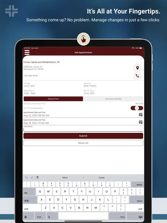 Active Care Scheduling iPad  স্ক্রিনশট