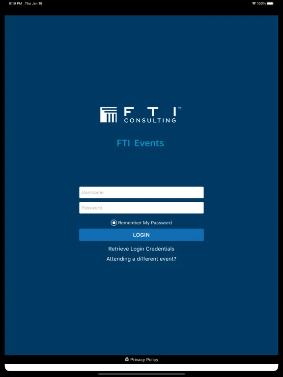 FTI Events iPad  Screenshots
