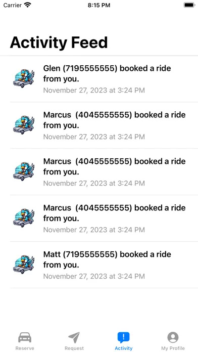 Falcon RideShare Screenshots
