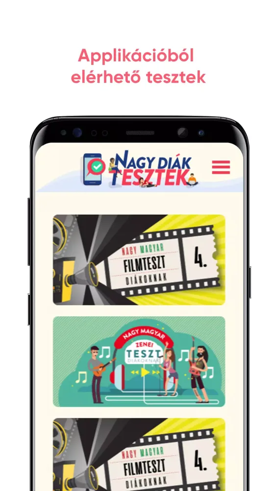 Screenshot di Nagy Diák Tesztek