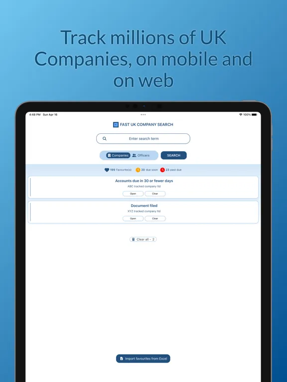 FastUK Companies House Search iPad  Ekran Görüntüleri