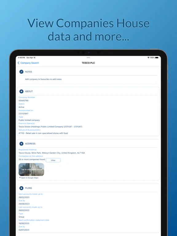 FastUK Companies House Search iPad  Ekran Görüntüleri