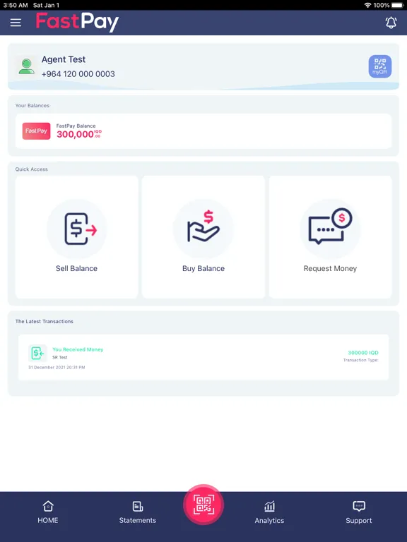 Tangkapan skrin Fastpay Agent iPad 