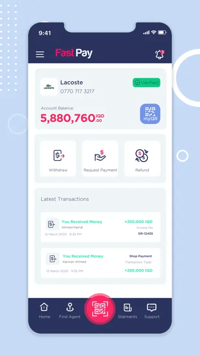 FastPay Merchant Screenshots