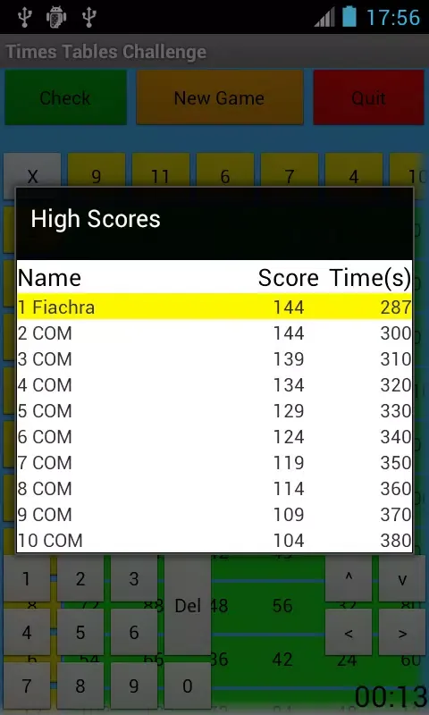 Times Tables Challenge Screenshots
