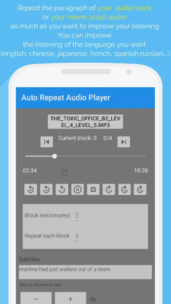 Auto Repeat Audio Player Screenshots