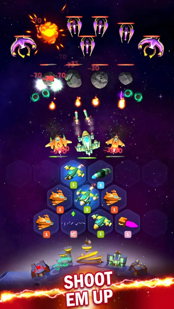 Скриншоты SpaceShips: Merge Shooter TD